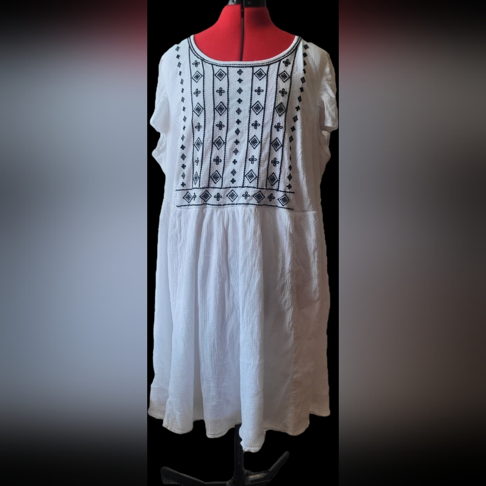 Lane Bryant Boho Flutter Sleeves Swing Dress With Pockets